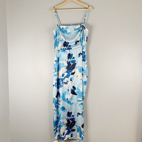 Abercrombie & Fitch Blue Floral Midi Dress - Picture 1 of 14